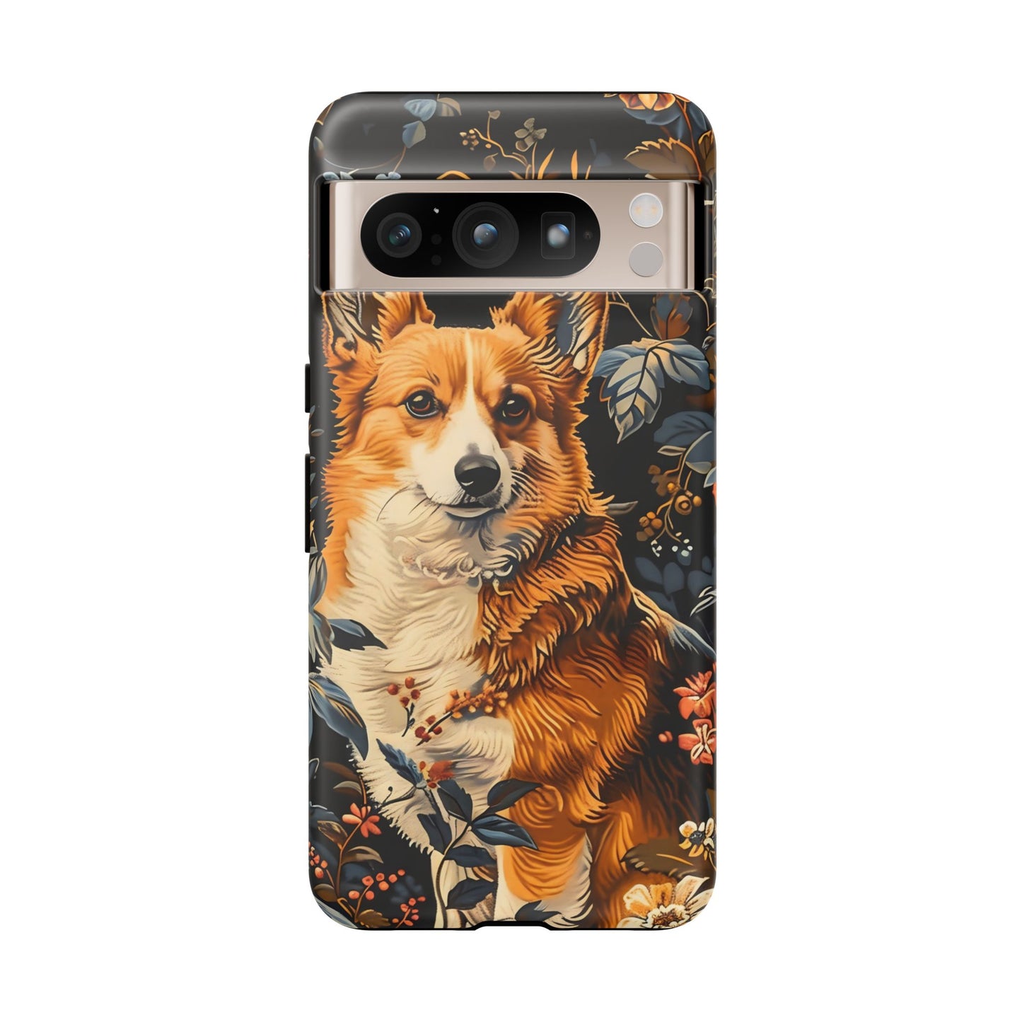 Corgi Floral Phone Case - Tough Cases for Dog Lovers, Cute Pet Accessories, Gift for Dog Owners, Floral Design, Personalized Tech Cover