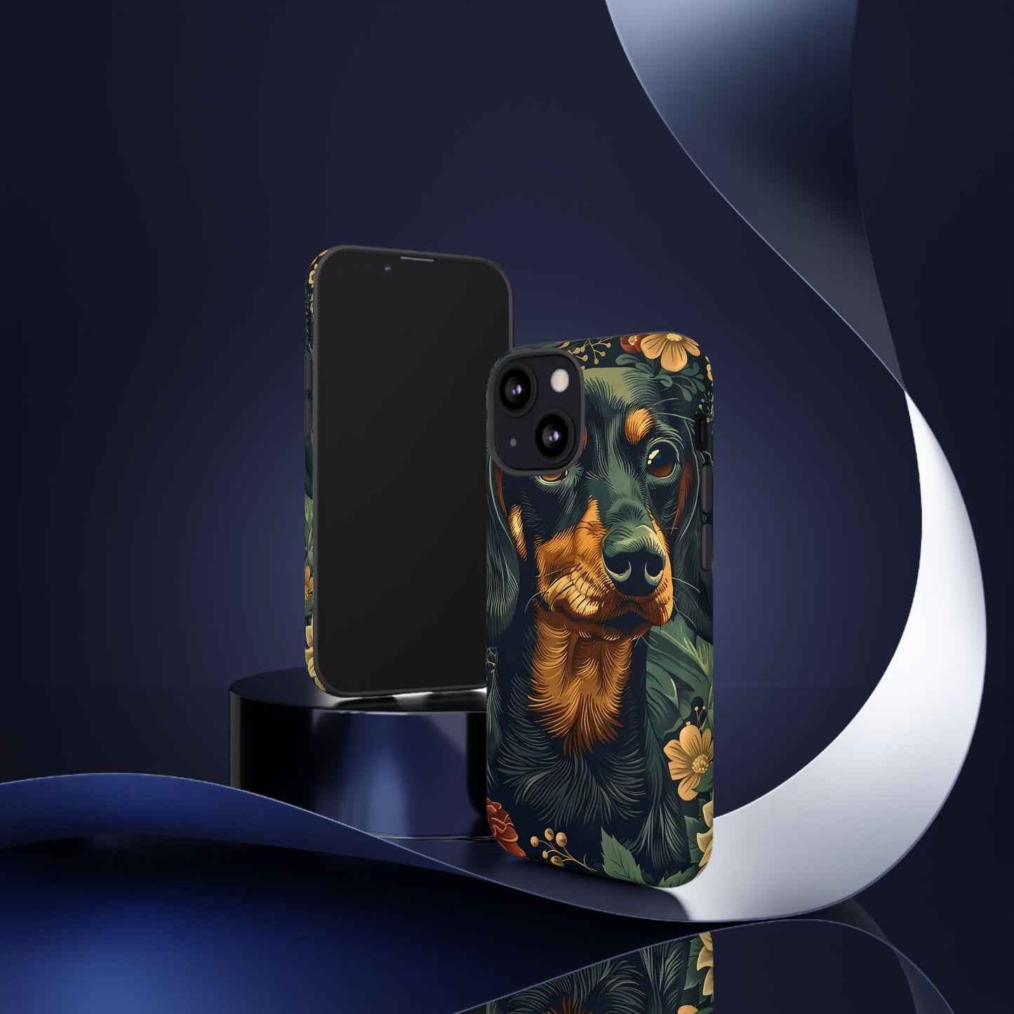 Dachshund Phone Case, Floral Pet Phone Cover, Dog Lover Gift, Tough Phone Case, Custom Dachshund Design, Unique Dog Owner Accessory