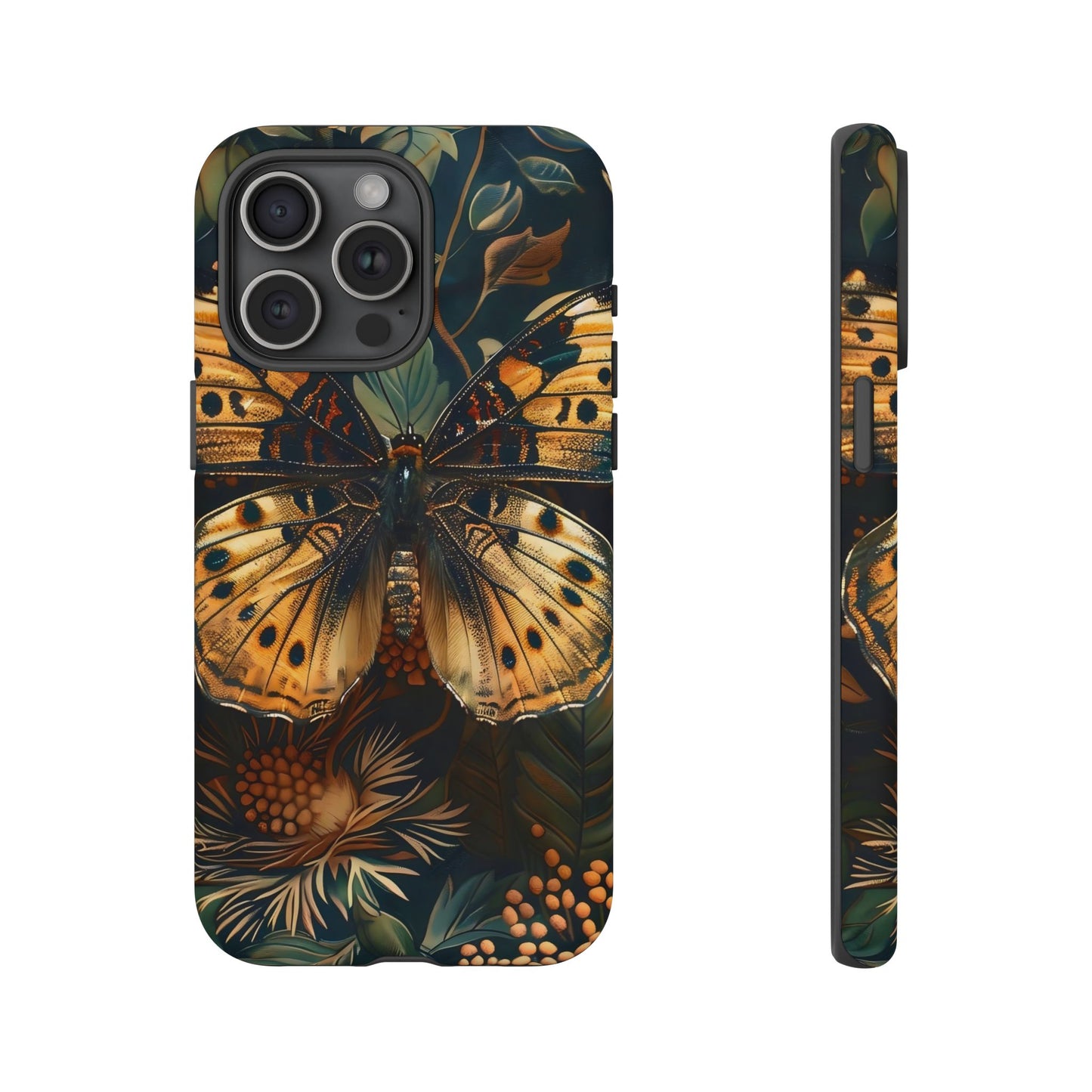 Butterfly Floral Phone Case, Tough Cases, Protective Cover, Unique Gift, Nature Lover, Art Print, Spring Decor