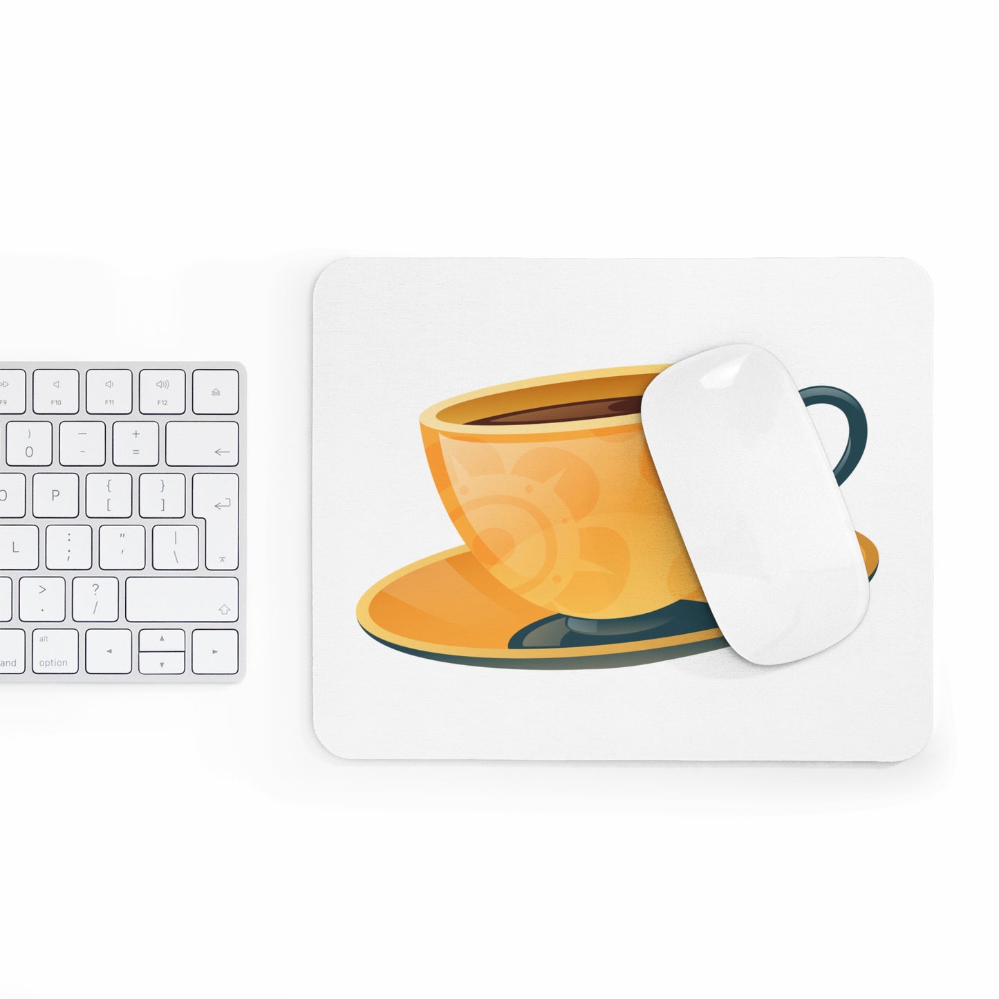 Coffee Cup Mouse Pad, Office Desk Decor, Gamer Gift, Tea Lover Accessory, Unique Workstation Mat, Personalized Kitchen Essential