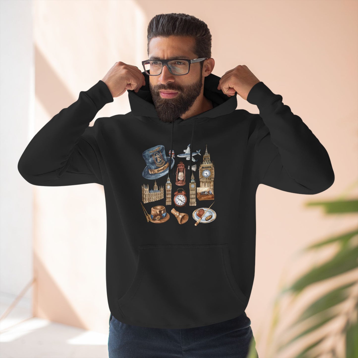 Vintage England Icons Classy Three-Panel Fleece Hoodie