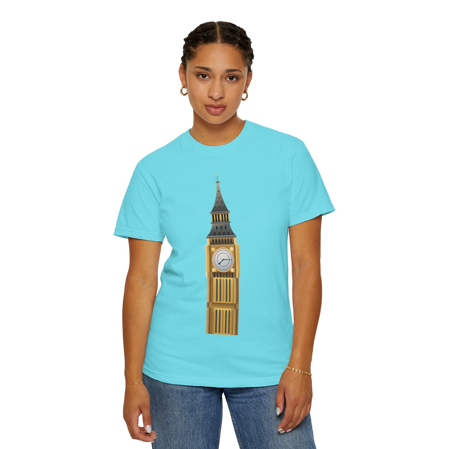 Unisex Garment-Dyed T-shirt - Towering Time - Big Ben and British Heritage