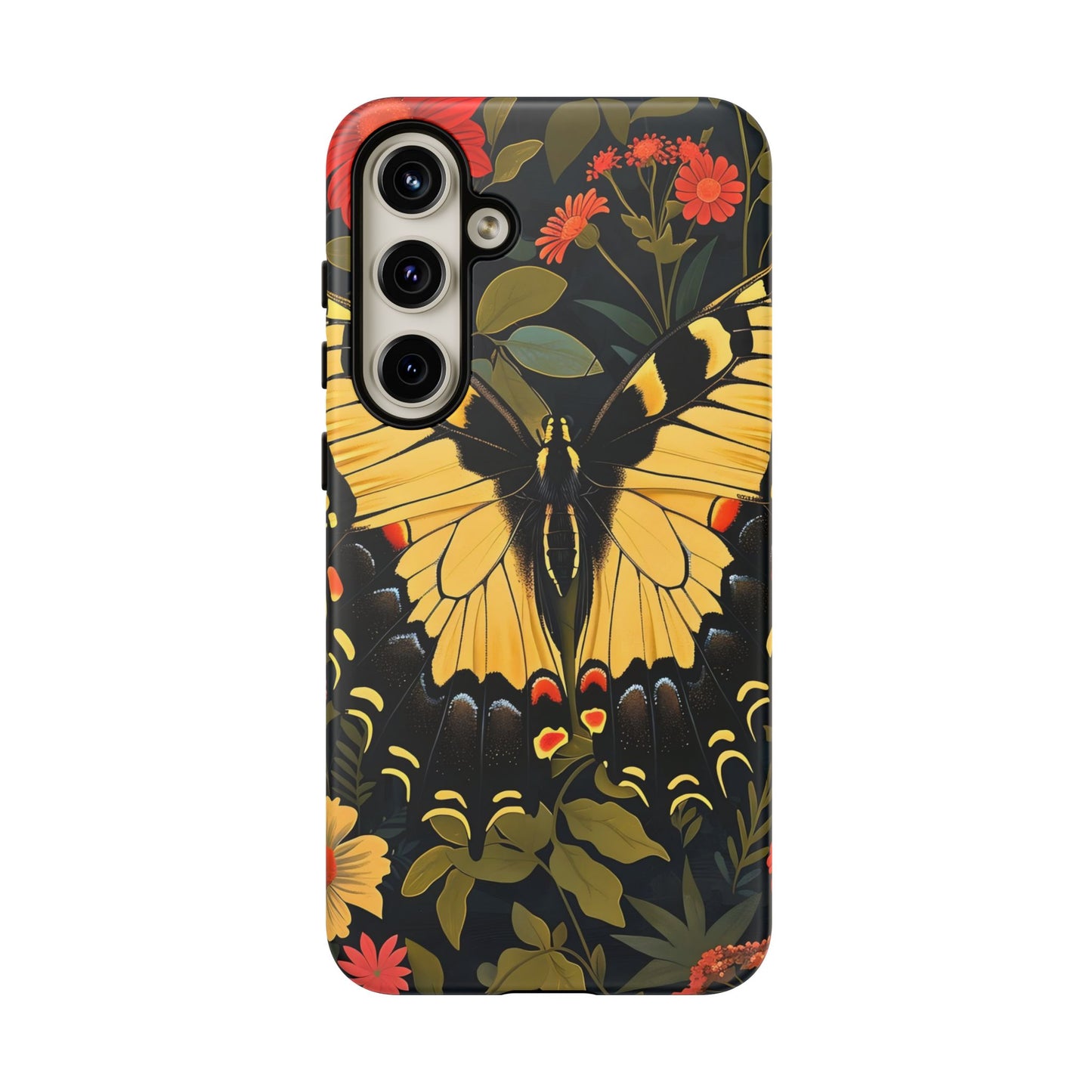 Butterfly Floral Phone Case, Tough Cases with Vibrant Design, Protective Cover for Nature Lovers, Gift for Her