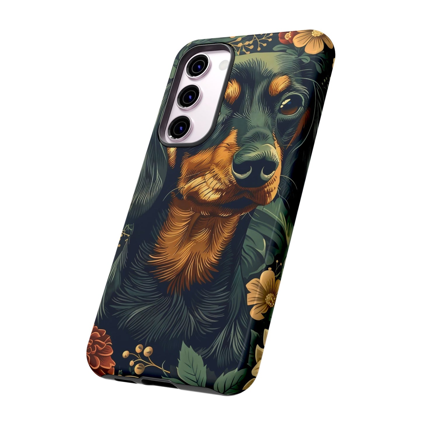 Dachshund Phone Case, Floral Pet Phone Cover, Dog Lover Gift, Tough Phone Case, Custom Dachshund Design, Unique Dog Owner Accessory