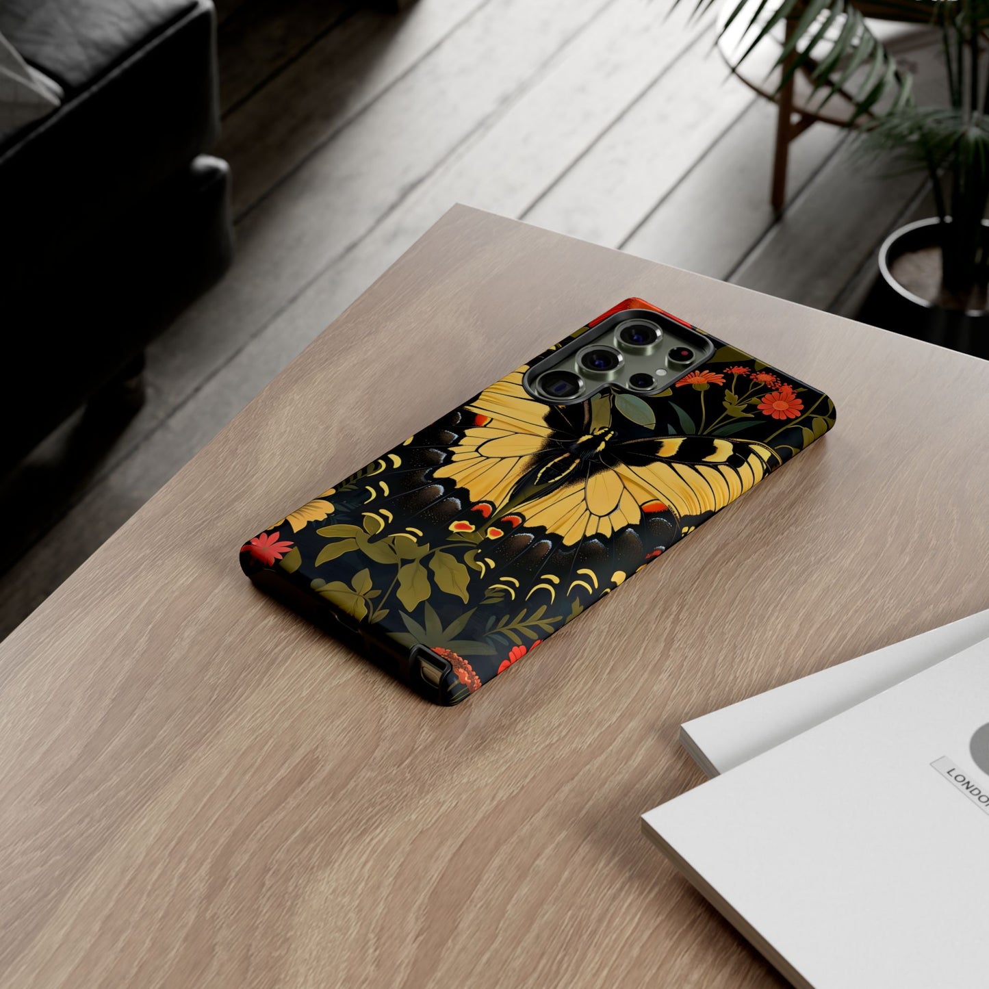 Butterfly Floral Phone Case, Tough Cases with Vibrant Design, Protective Cover for Nature Lovers, Gift for Her