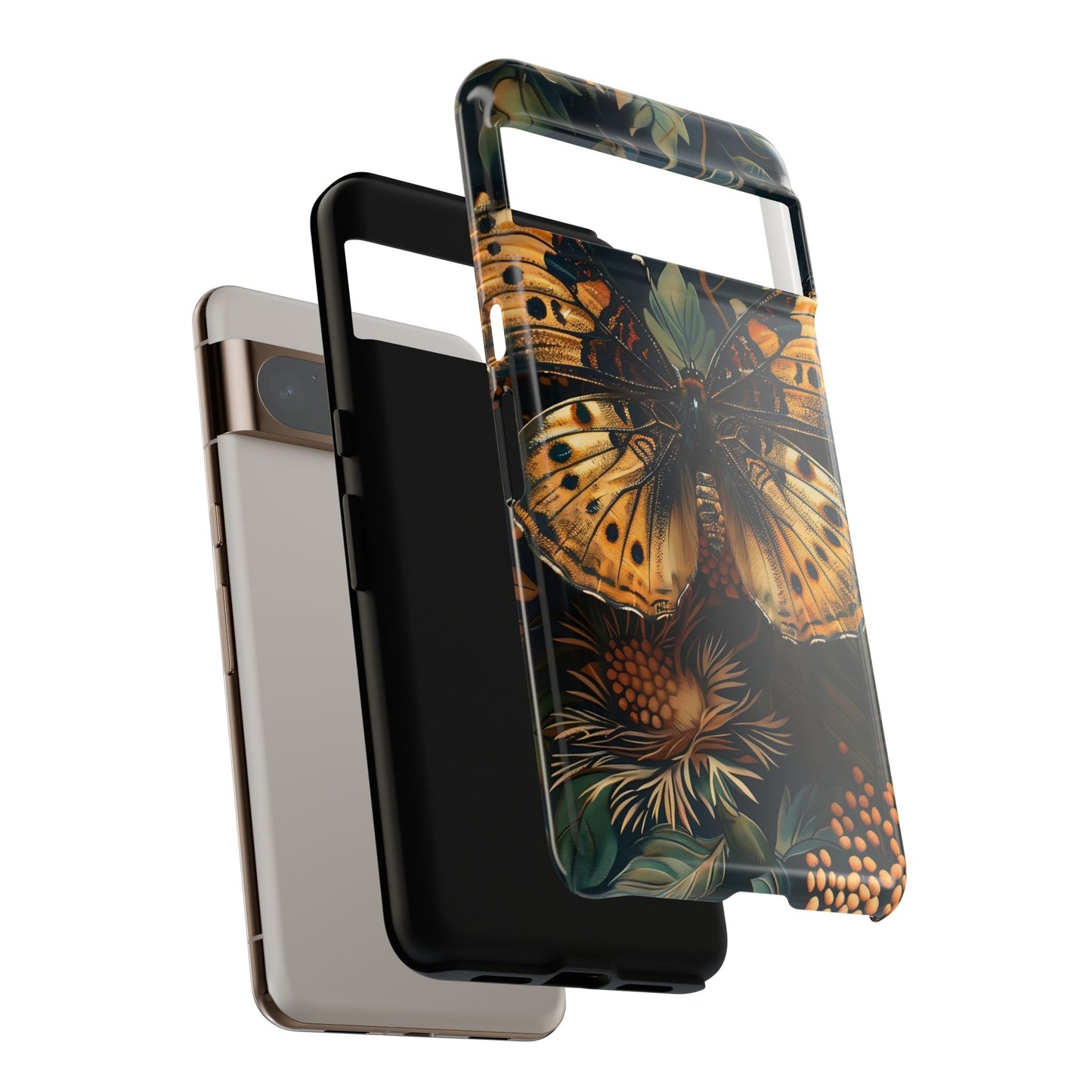 Butterfly Floral Phone Case, Tough Cases, Protective Cover, Unique Gift, Nature Lover, Art Print, Spring Decor