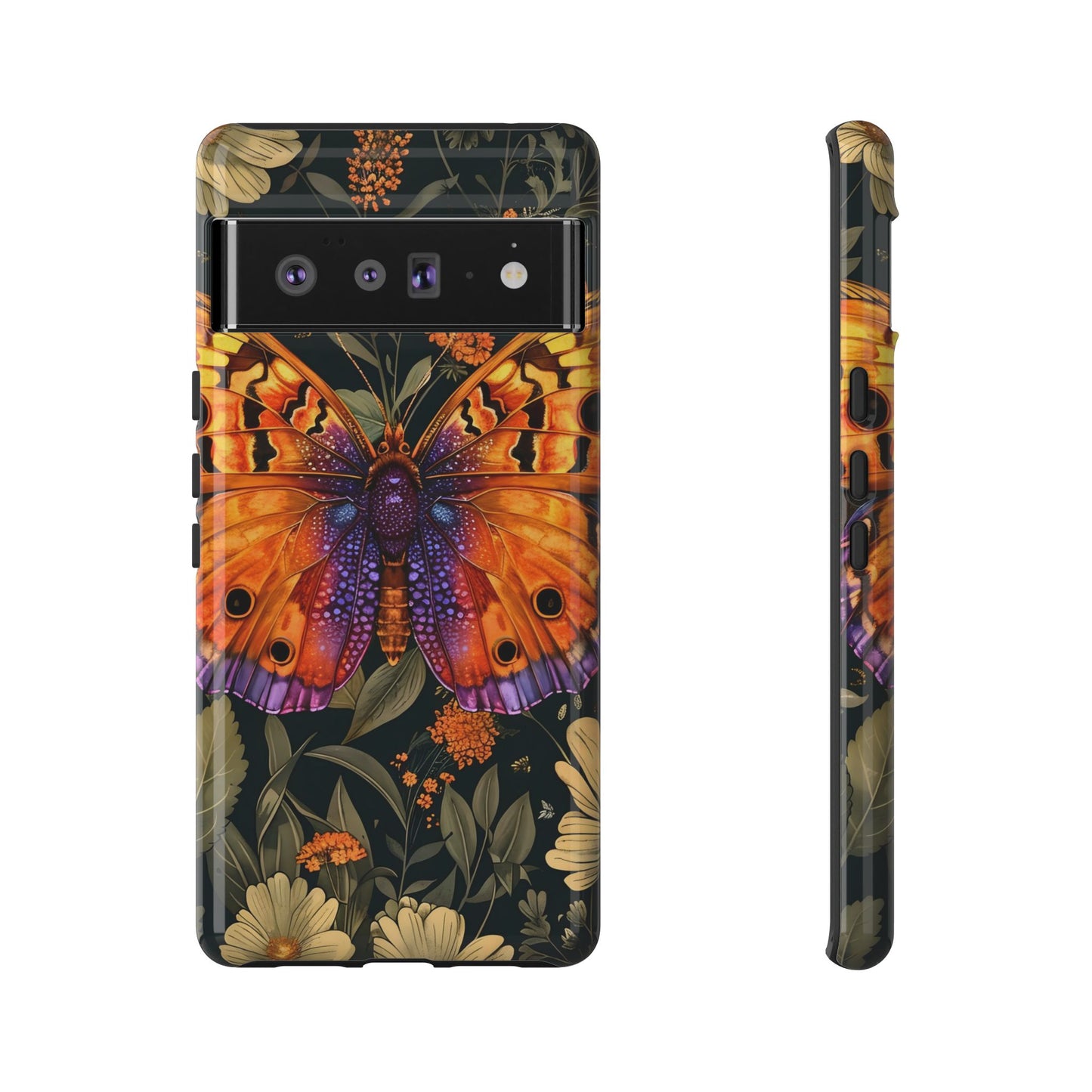 Butterfly Phone Case, Tough Cases for Nature Lovers, Vibrant Floral Design, Gift for Her, Cute Phone Accessories, Butterfly Artwork