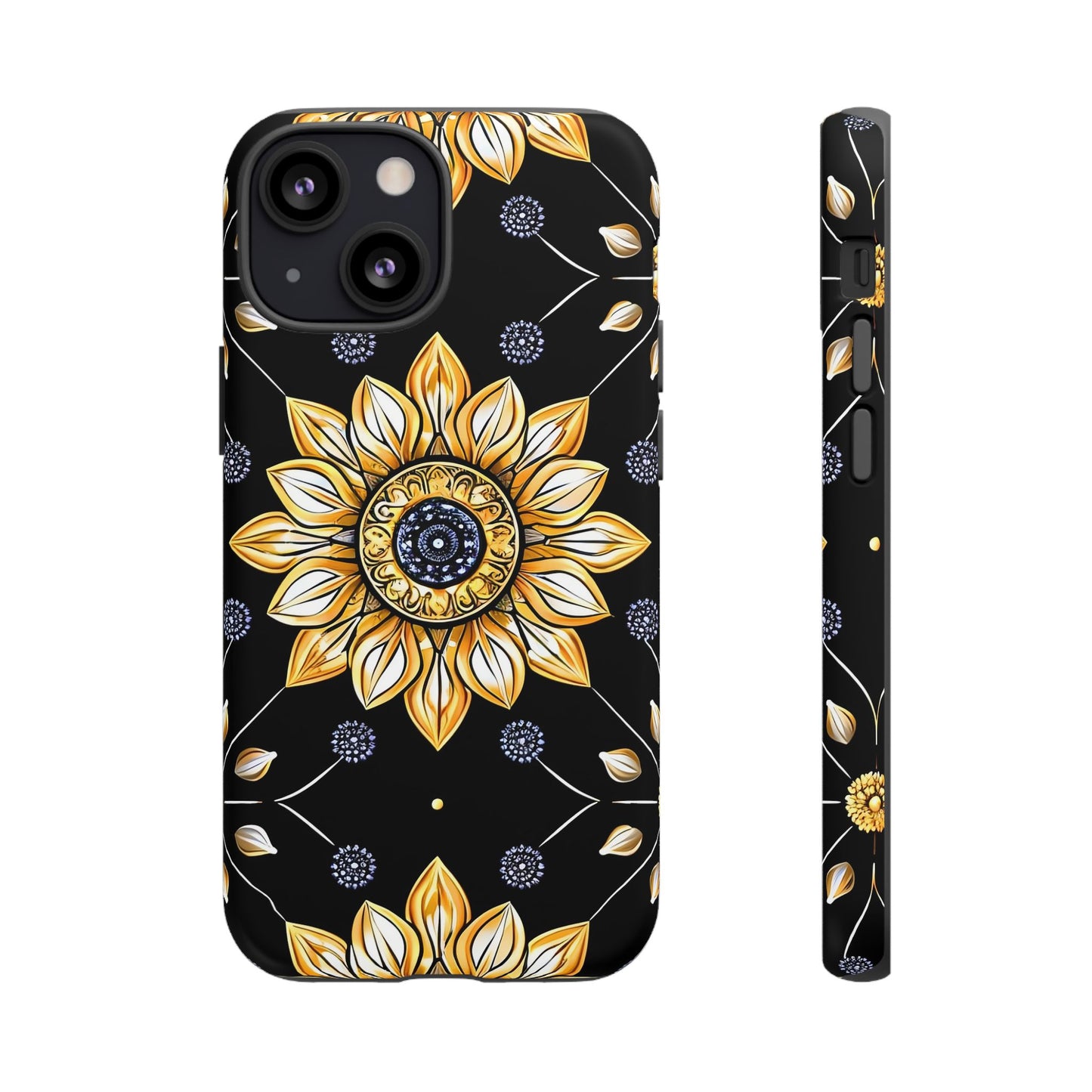 Floral Phone Case with Mandala Design, Tough Cases for iPhone & Samsung, Boho Style, Gift for Her, Unique Accessories
