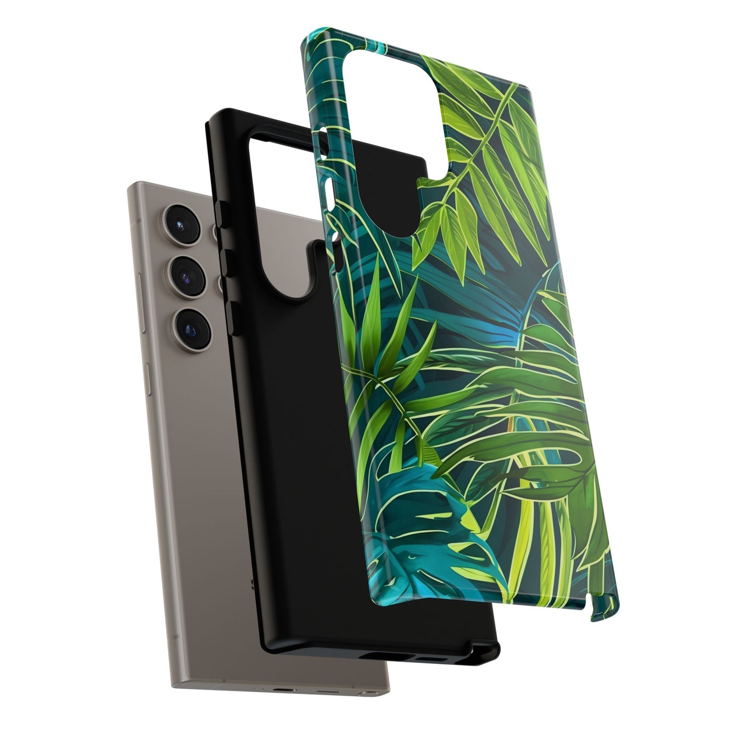Tropical Phone Case - Durable Green Leaf Design, Eco-Friendly Gift, Trendy Accessory, Nature Lover's Case, Summer Vibes