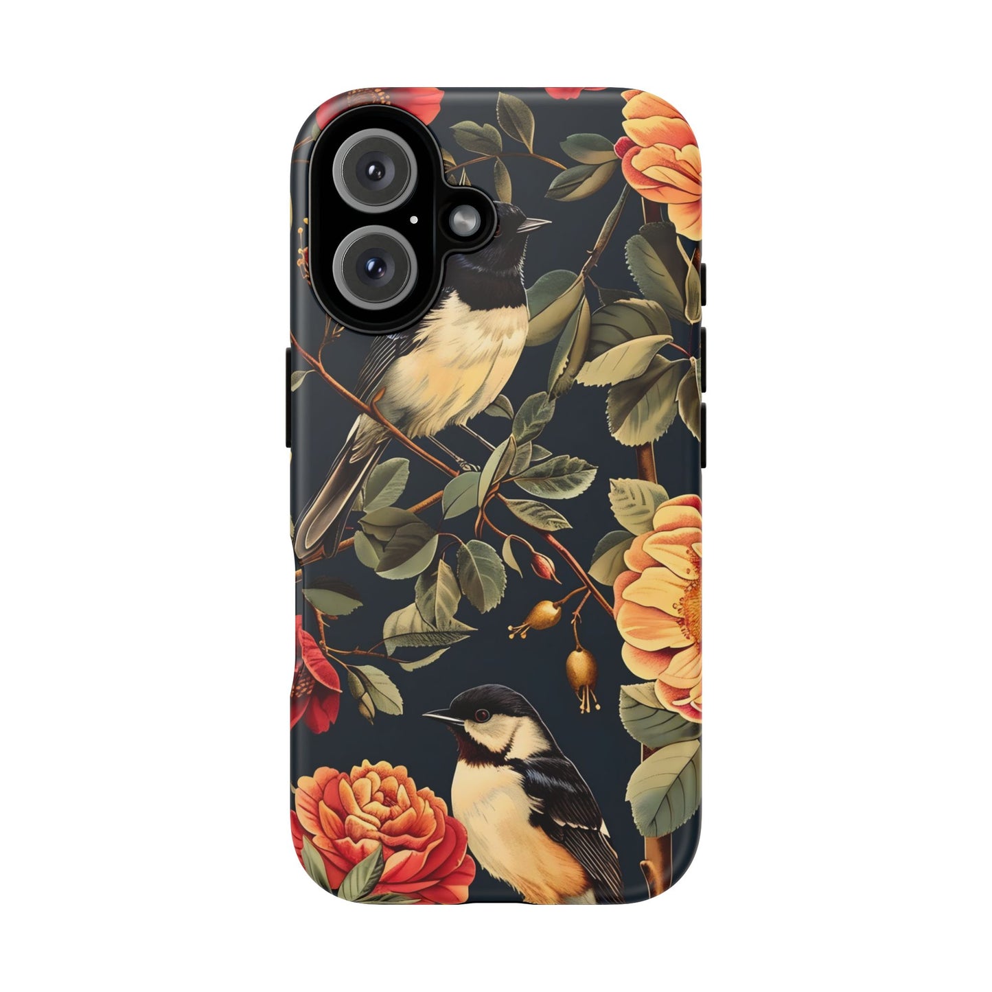 Floral Phone Case with Birds, Botanical iPhone Cover, Bird Lover Gift, Nature-Inspired Accessories, Eco-Friendly Mobile Case