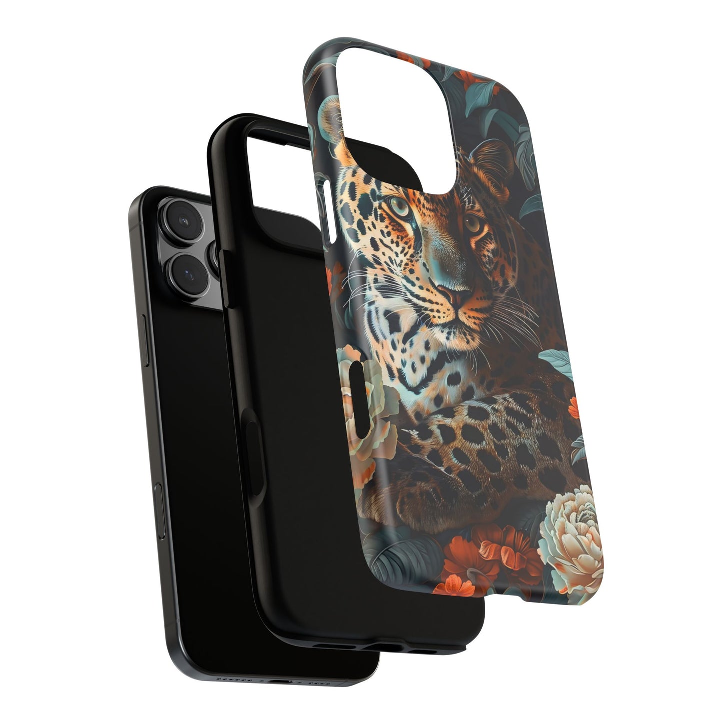 Wildlife Phone Case with Leopard Design | Tough Cases, Animal Prints, Floral Phone Cover, Gift for Nature Lovers, Unique Phone Accessories