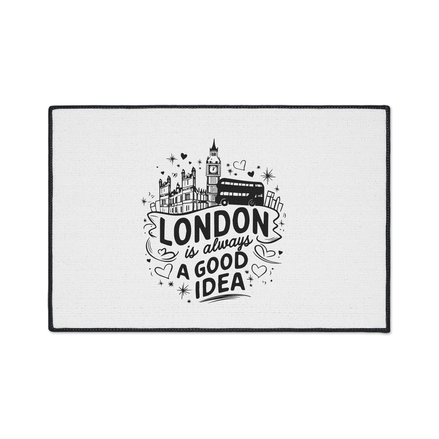 London-Inspired Floor Mat, Welcome Mat, Home Decor, Gift for Travelers, London Themed Entryway Mat