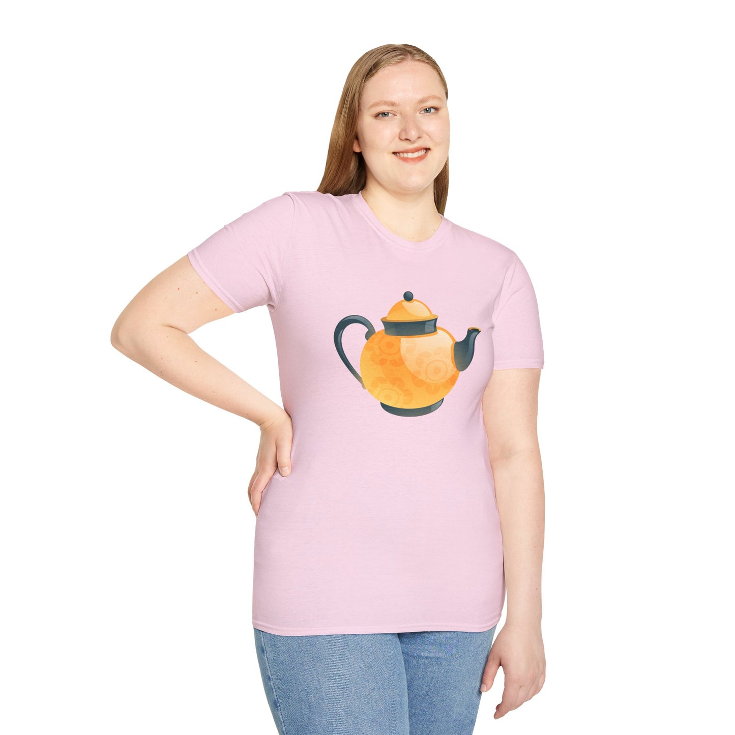 Unisex Softstyle T-Shirt - Classic British Tea Kettle - Timeless Elegance in Tea Time