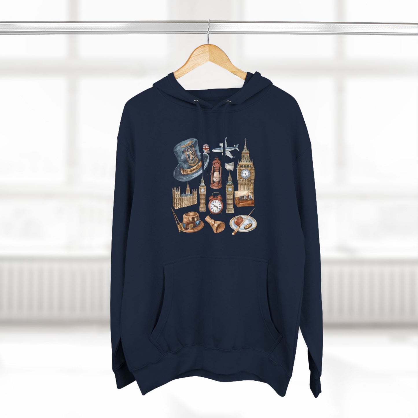 Vintage England Icons Classy Three-Panel Fleece Hoodie