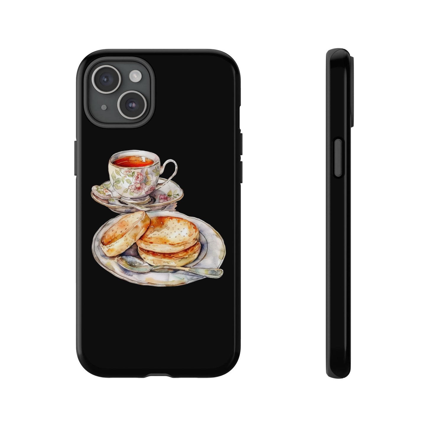 Tea Time Phone Case with Cookies Design, Cute Phone Cover, Gift for Tea Lovers, Kitchen Decor, Whimsical Style