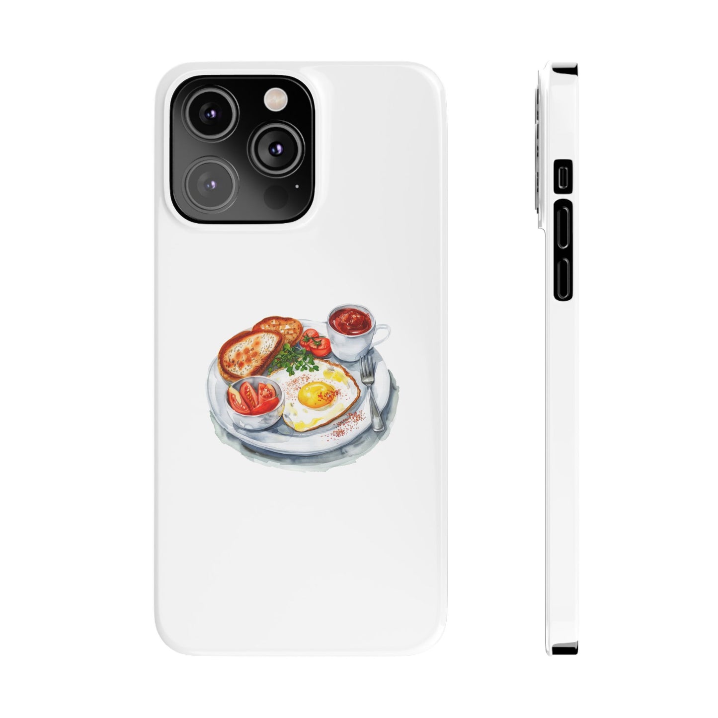 Breakfast Lover Slim Phone Cases, Cute Food Phone Accessories, Coffee Morning Aesthetic, Gift for Foodies, Kitchen Decor Cases
