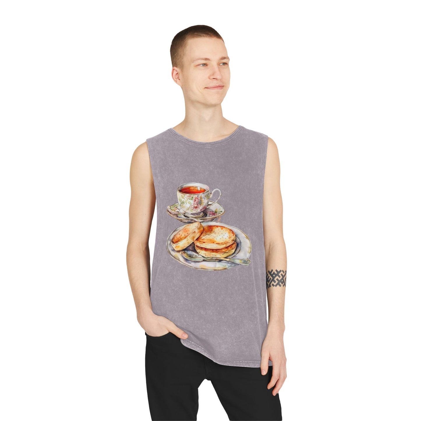 Unisex Stonewash Tank Top - British Food - Savory Classics and Traditional Delights