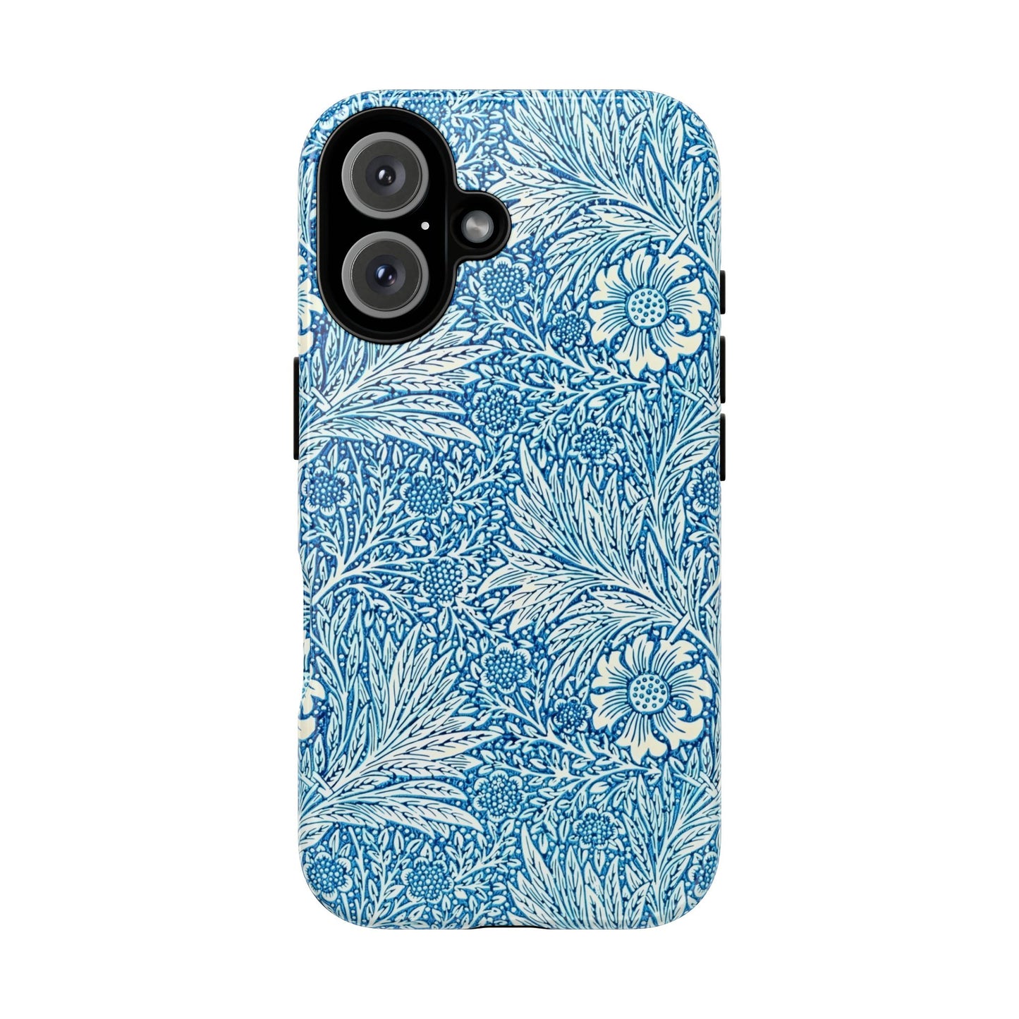 Stylish Phone Case, Tough Floral Phone Cover, Fashionable Tech Accessory, Gift for Her, Blue Flower Design