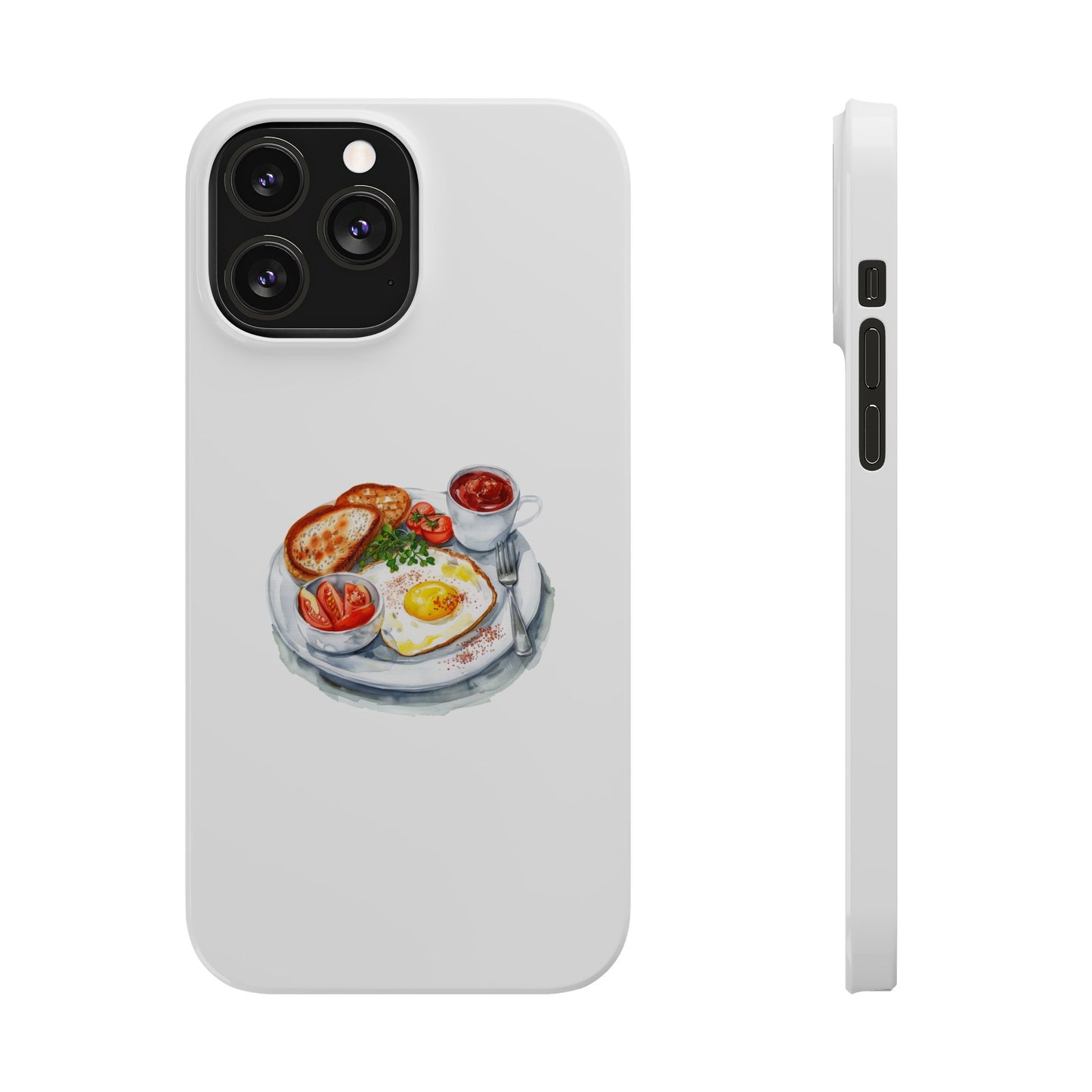 Breakfast Lover Slim Phone Cases, Cute Food Phone Accessories, Coffee Morning Aesthetic, Gift for Foodies, Kitchen Decor Cases