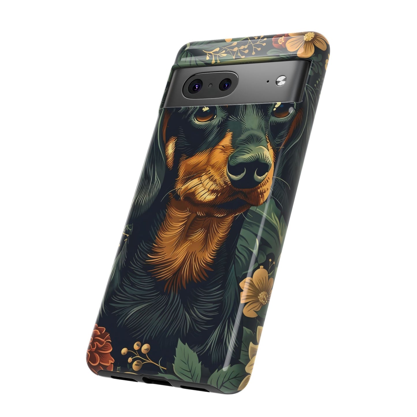 Dachshund Phone Case, Floral Pet Phone Cover, Dog Lover Gift, Tough Phone Case, Custom Dachshund Design, Unique Dog Owner Accessory