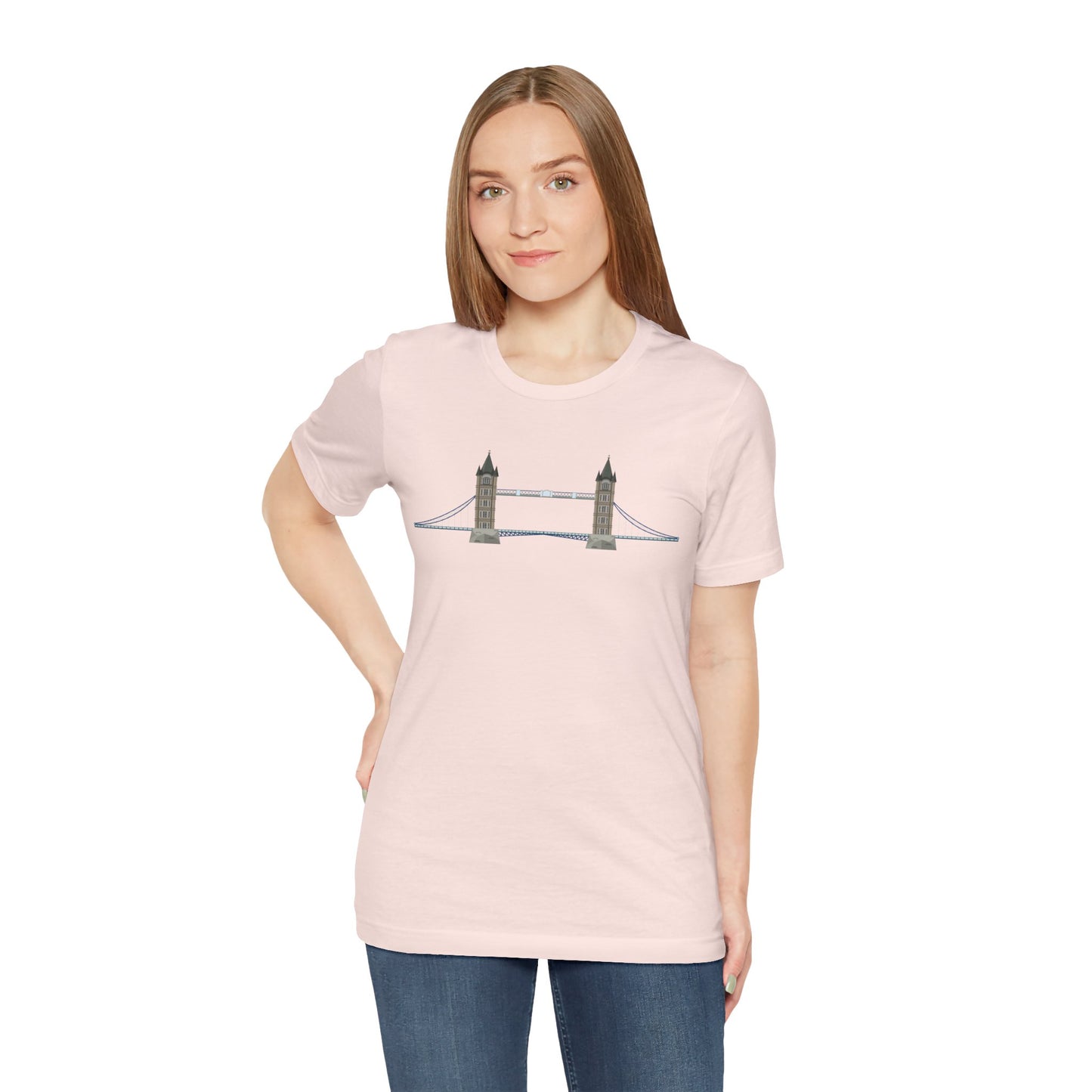 Unisex Jersey Short Sleeve Tee - Tower Bridge - Iconic London Landmark Illustration