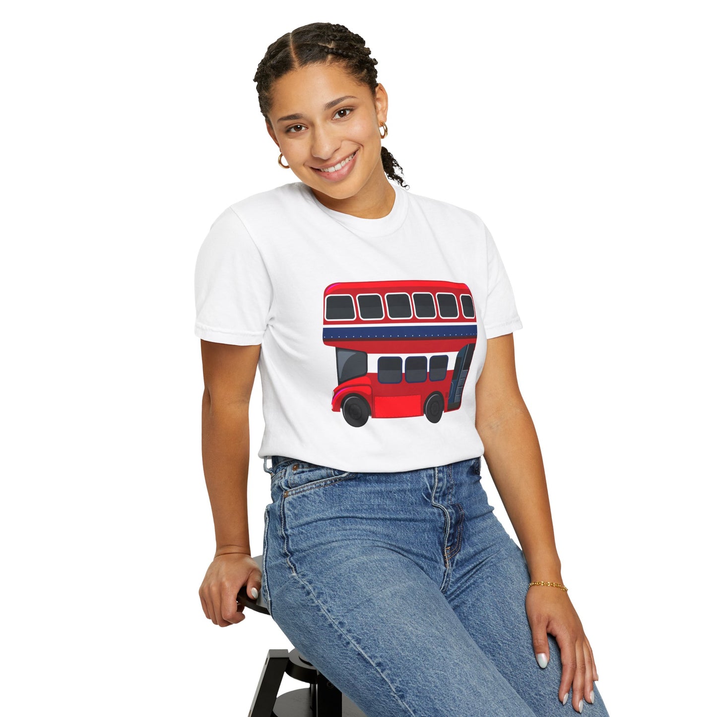 Unisex Garment-Dyed T-shirt - All Aboard! The Classic London Double-Decker