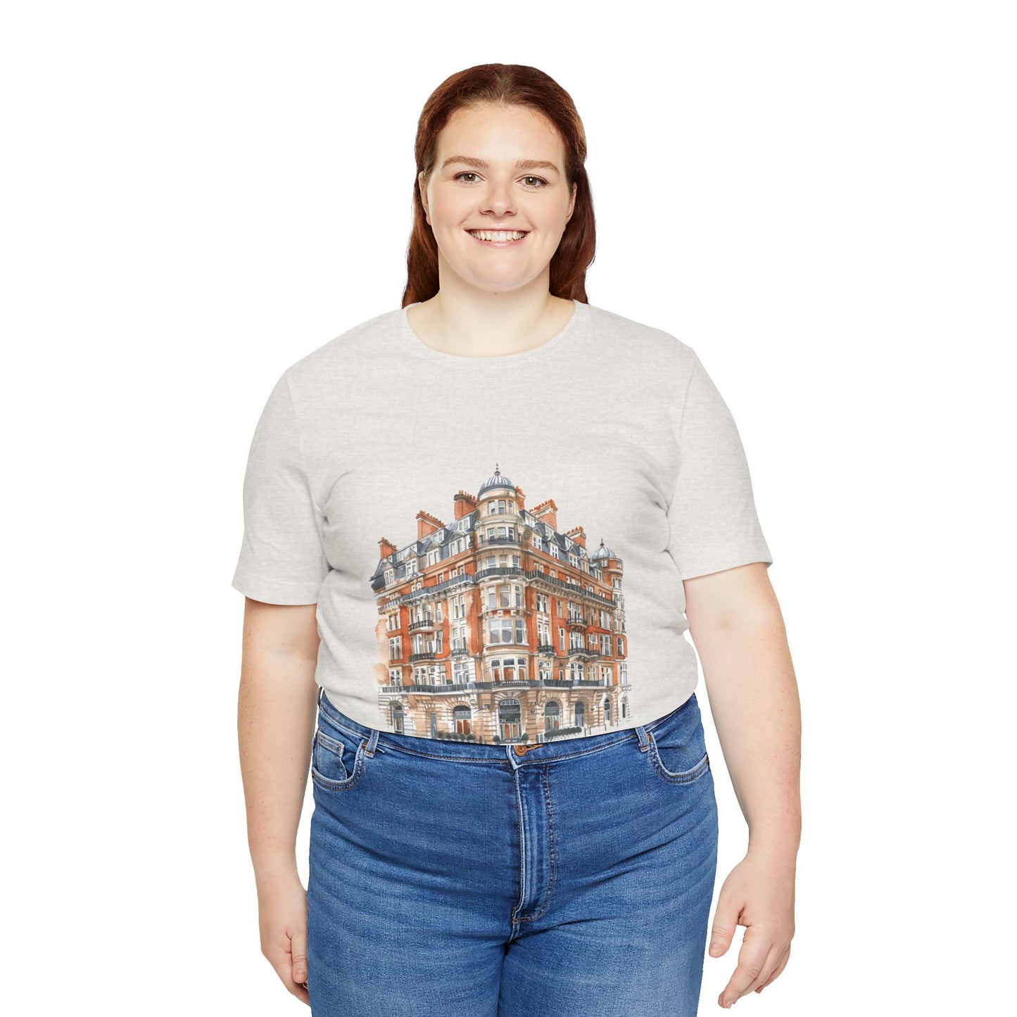 Unisex Jersey Short Sleeve Tee - British Vintage Building - Architectural Charm and Classic Appeal