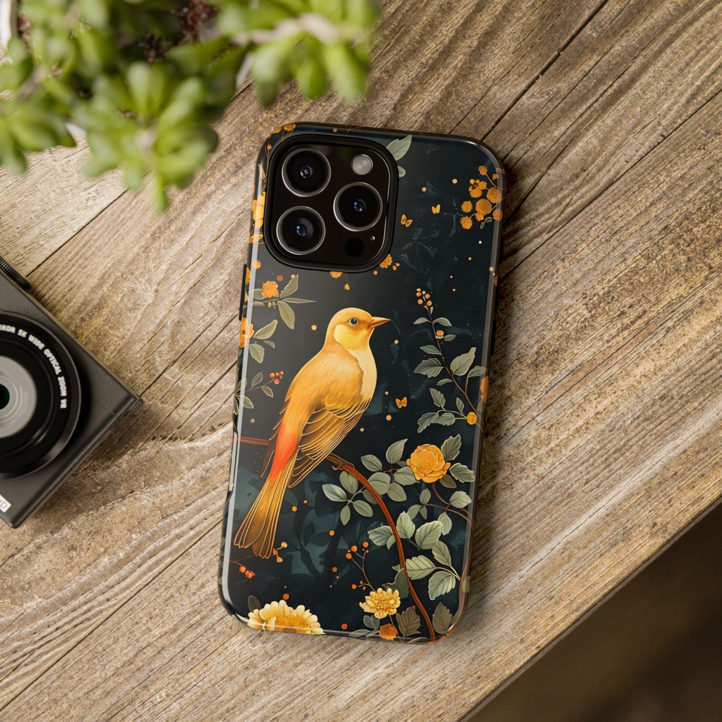 Floral Phone Case, Tough Cases with Bird Design, Nature Lover Gift, Stylish Protection, Birthday Present, Floral Phone Cover