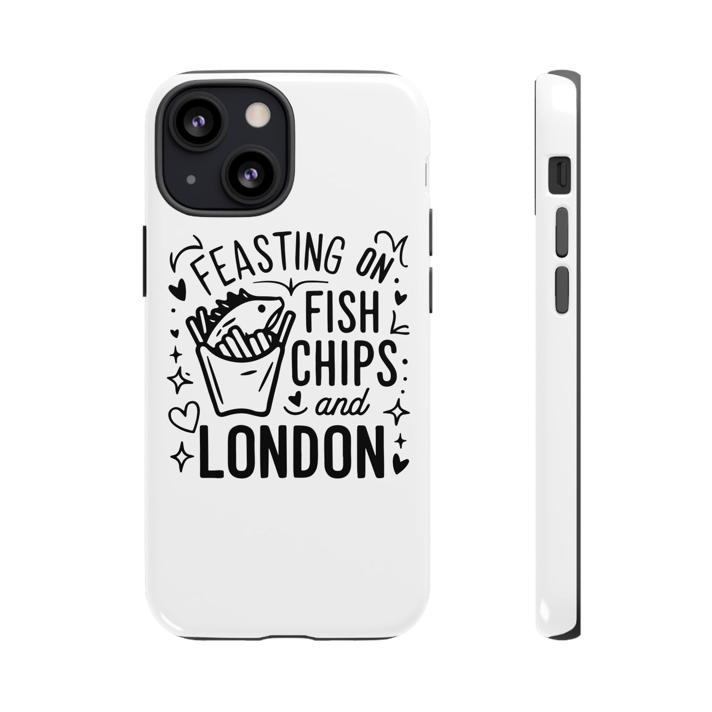 London Fish & Chips Phone Case | Fun Gift for Foodies, Travel Lovers, London Souvenir, Unique Accessories, Personalization Option