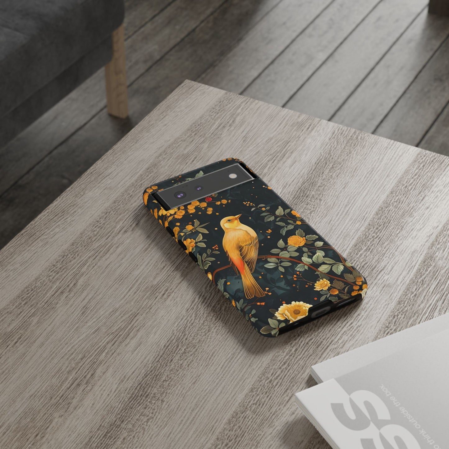 Floral Phone Case, Tough Cases with Bird Design, Nature Lover Gift, Stylish Protection, Birthday Present, Floral Phone Cover
