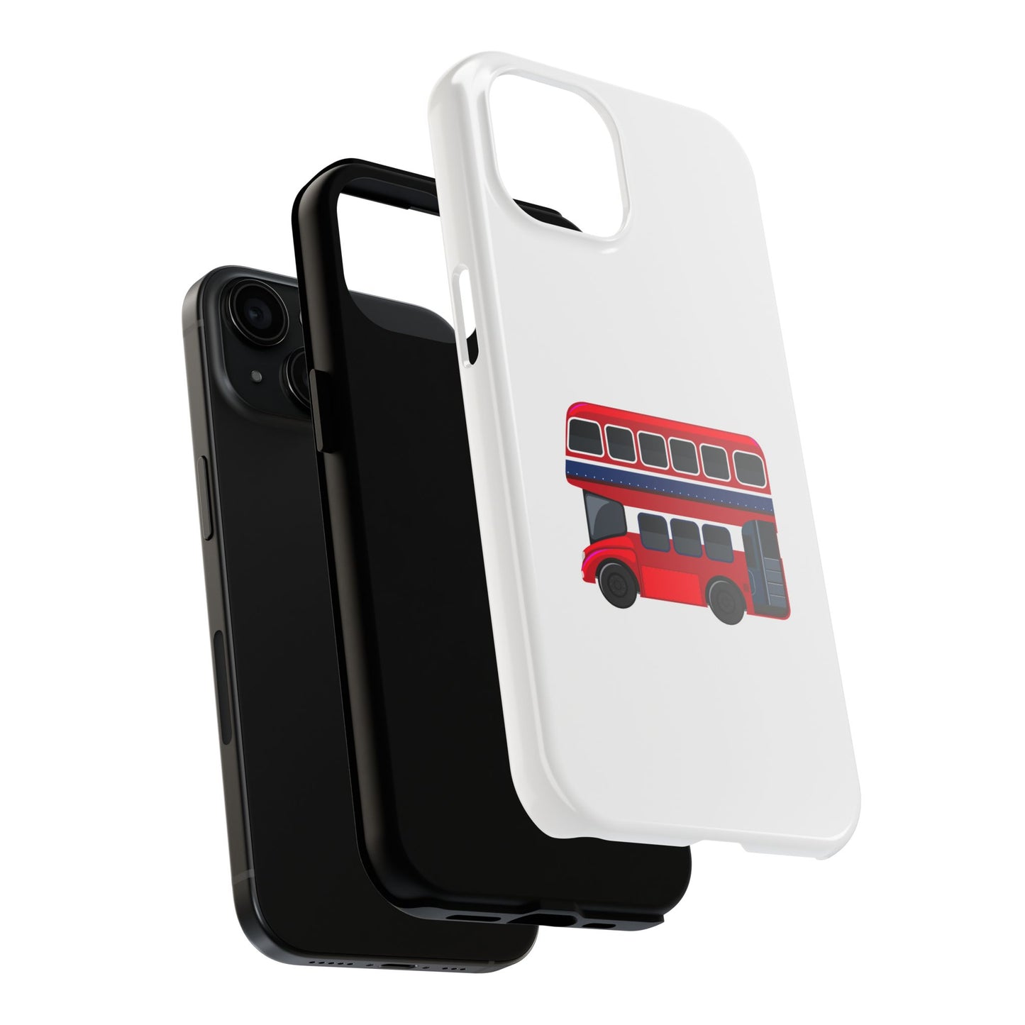 London Double-Decker Bus Tough Phone Case - Durable Design for Adventurers and Travelers