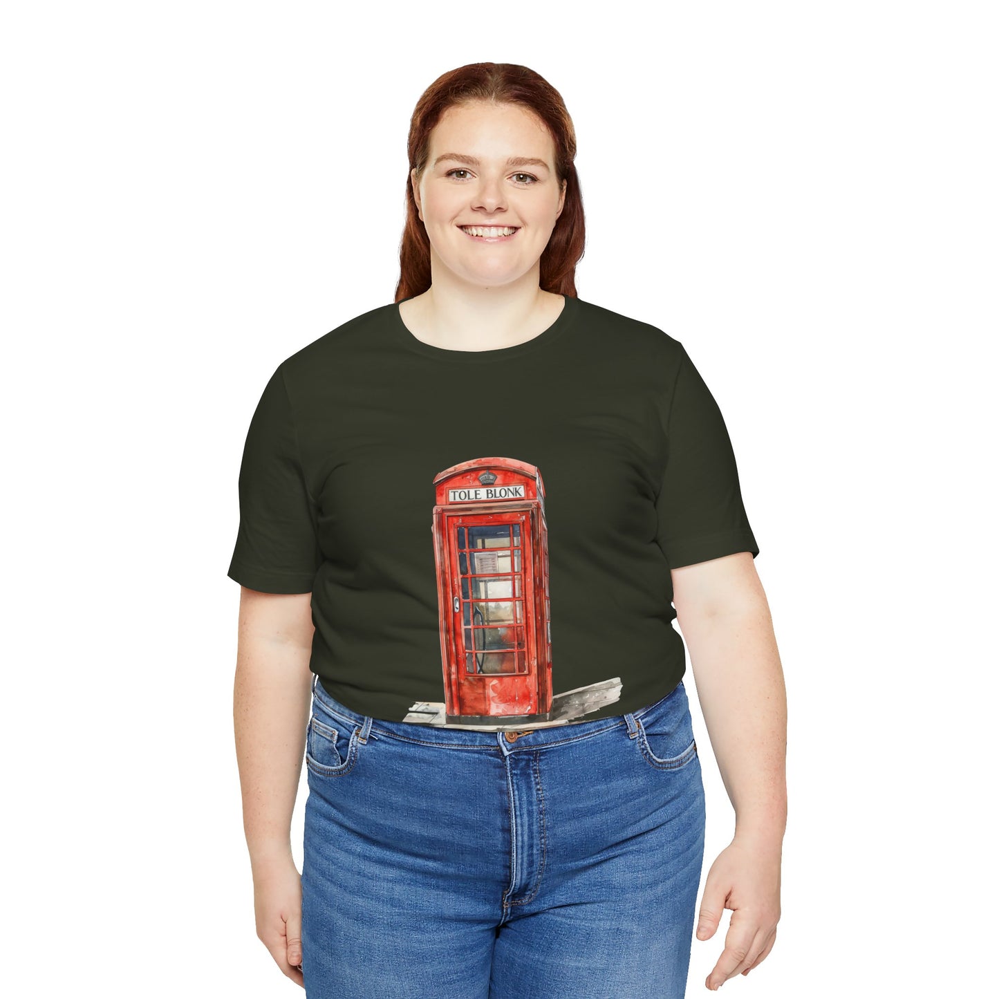 Unisex Jersey Short Sleeve Tee - Iconic British Public Telephone - Classic Red Phone Box