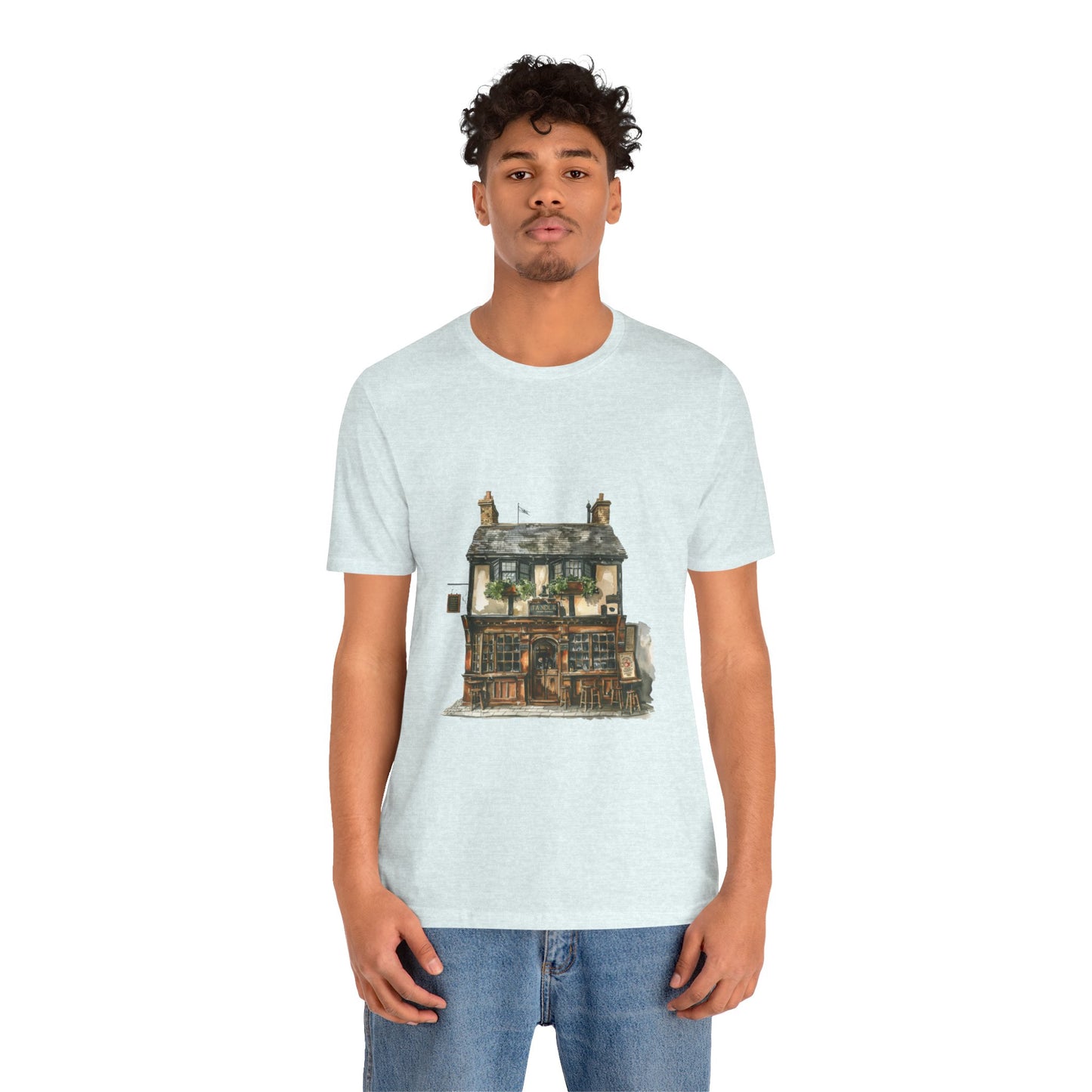 Unisex Jersey Short Sleeve Tee - Charming British Vintage Building