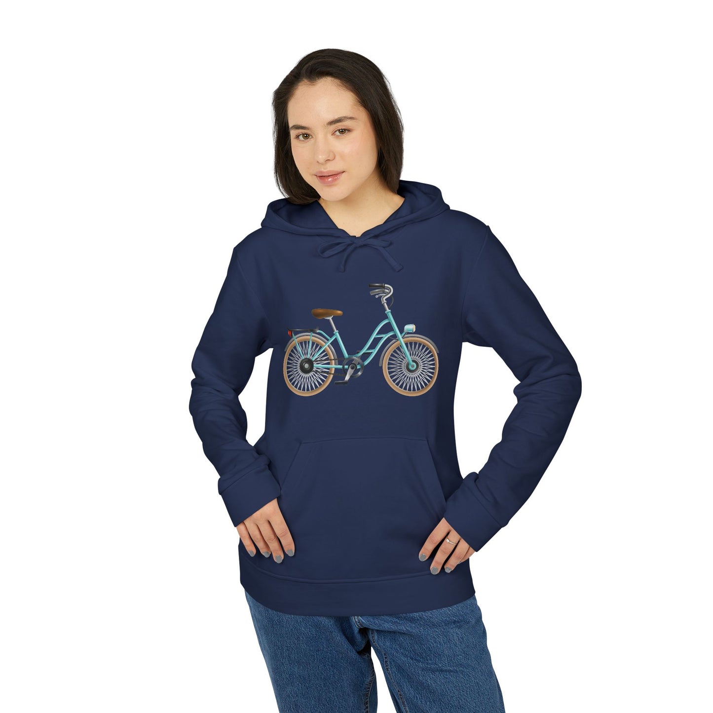 Adidas Unisex Fleece Hoodie - Vintage Bicycle Design