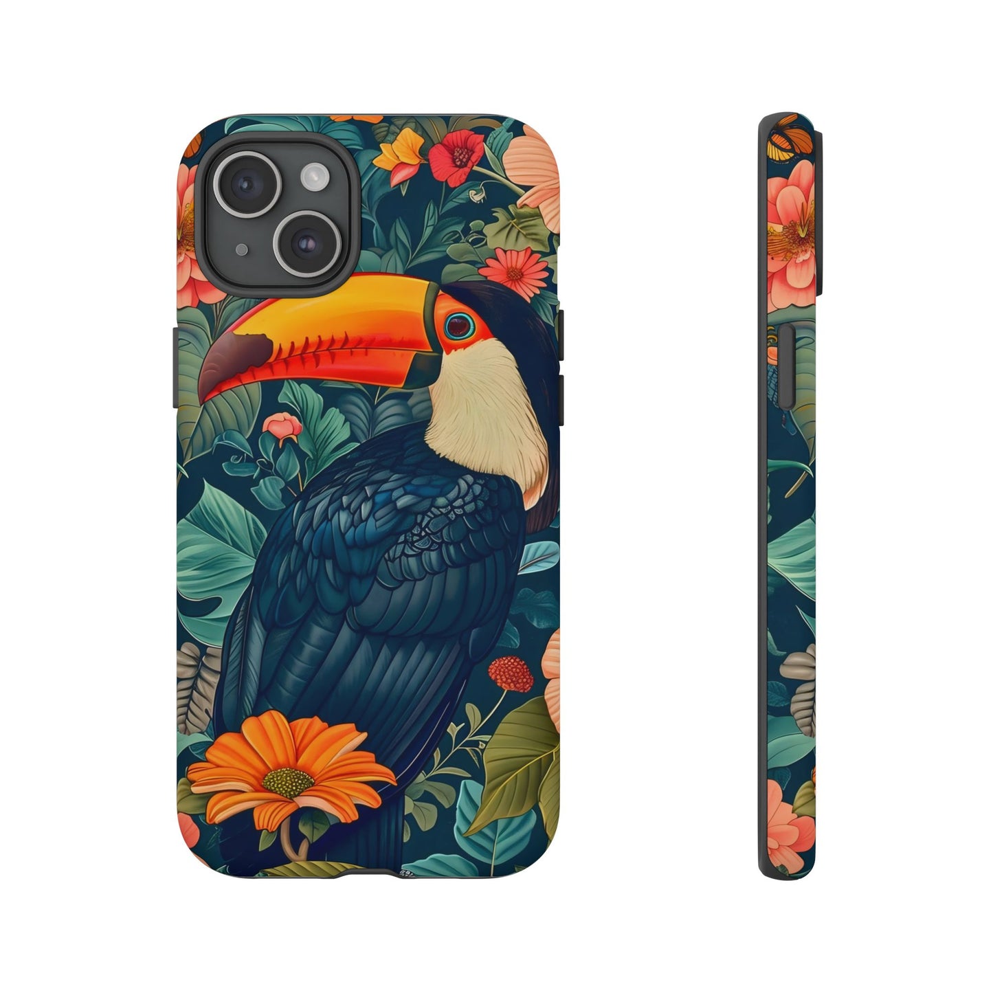 Tropical Toucan Phone Case - Cute Animal Design, Nature Lover Gift, Floral Pattern, Bird Lover Accessory, Summer Vibes