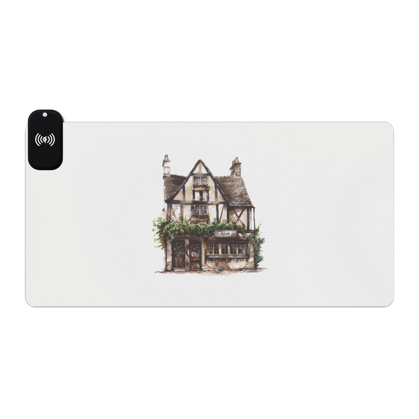 Tudor-Style Home – Historic England Charm - LED Gaming Mouse Pad with Wireless Charging, Aesthetic Desk Accessory for Gamers, Office Decor, Gift for Tech Lovers, USB Gaming Pad