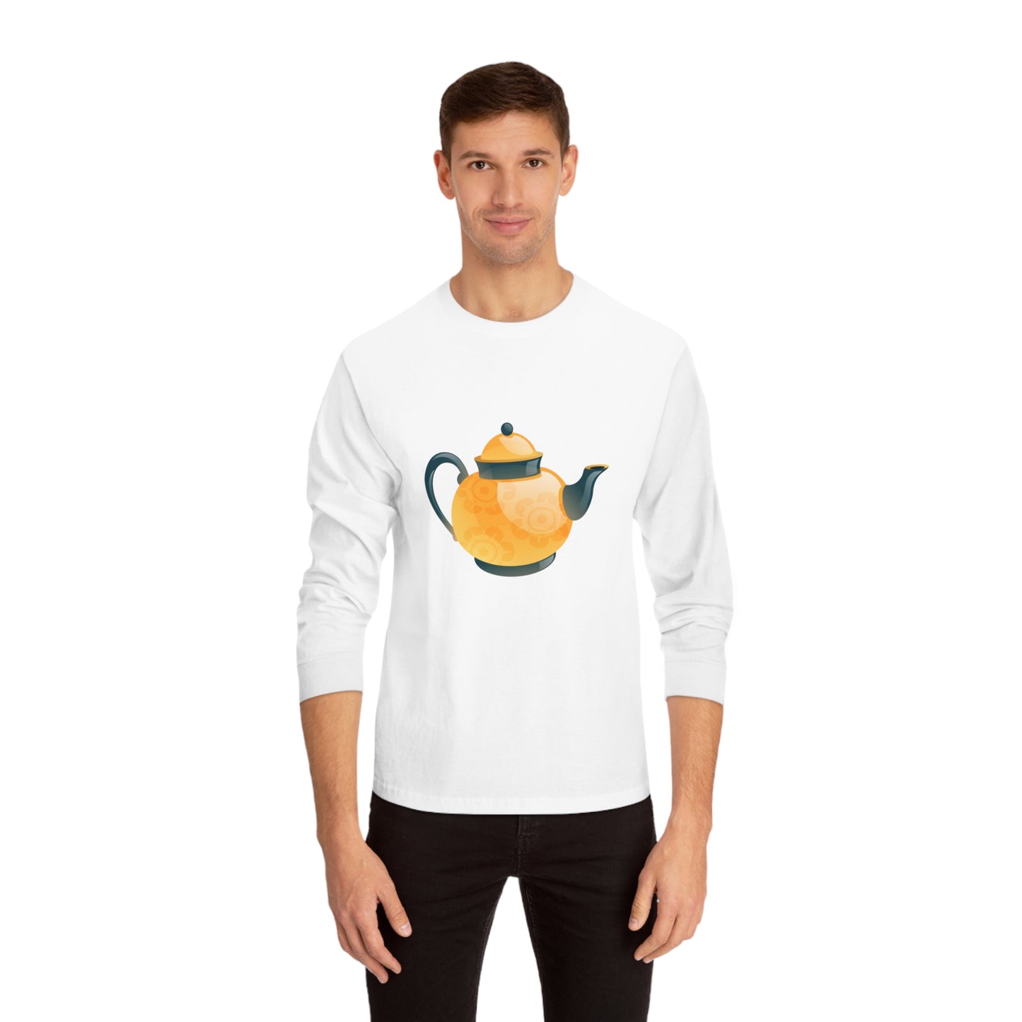 Unisex Classic Long Sleeve T-Shirt - Classic British Tea Kettle - Timeless Elegance in Tea Time