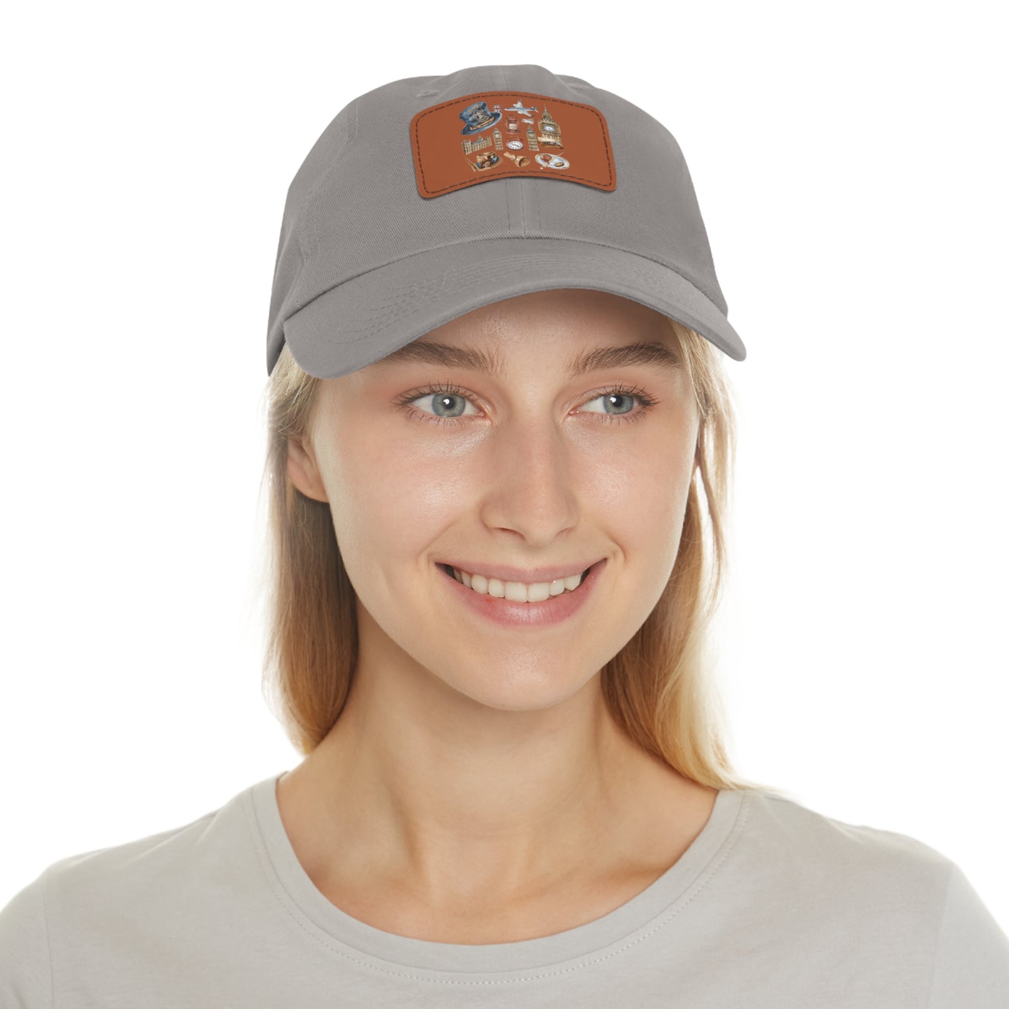 A Taste of Old Britain Dad Hat with Leather Patch (Rectangle)