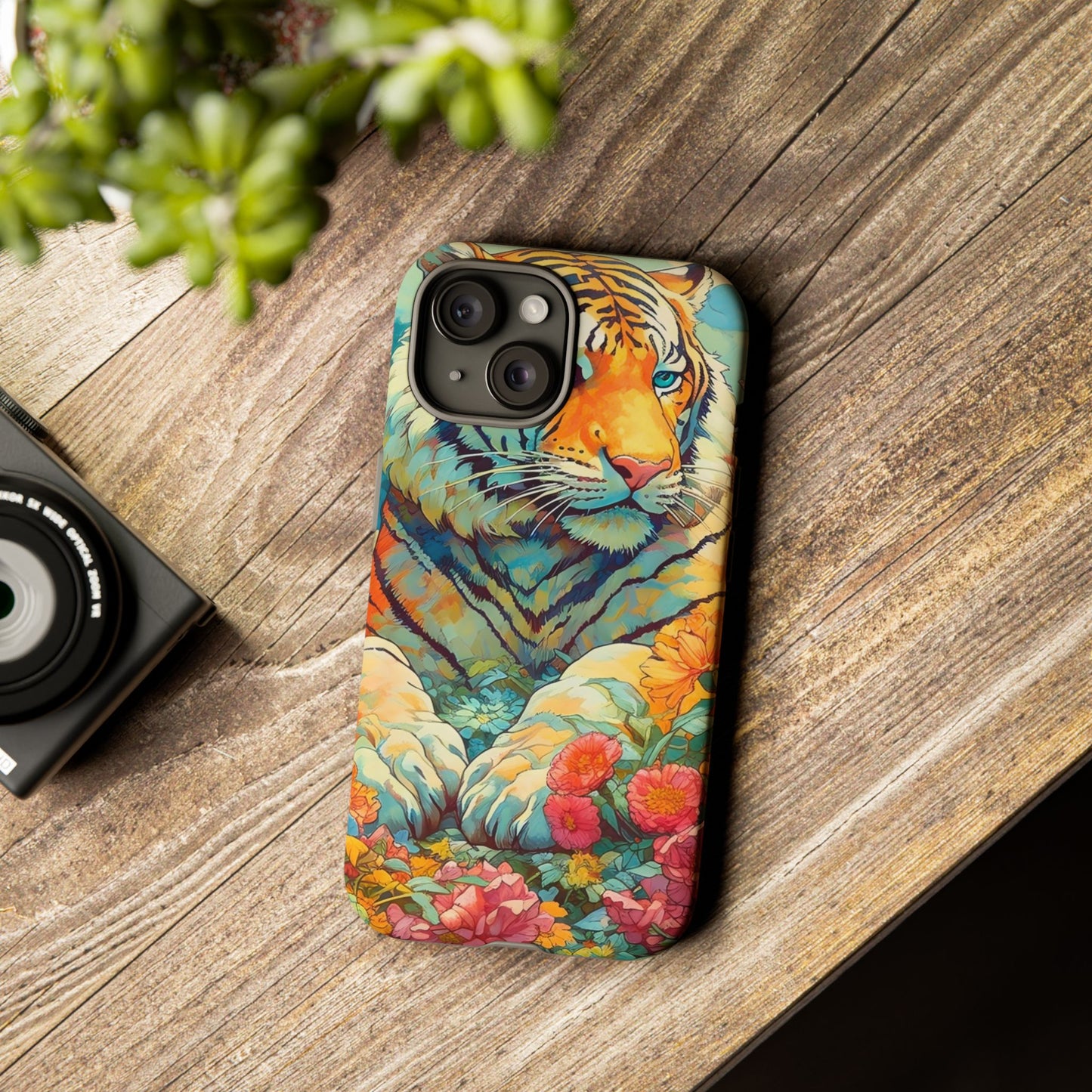 Tiger Jungle Phone Case, Colorful Tough Cases, Animal Lover Gift, Nature Phone Cover, Wildlife Decor, Birthday Present