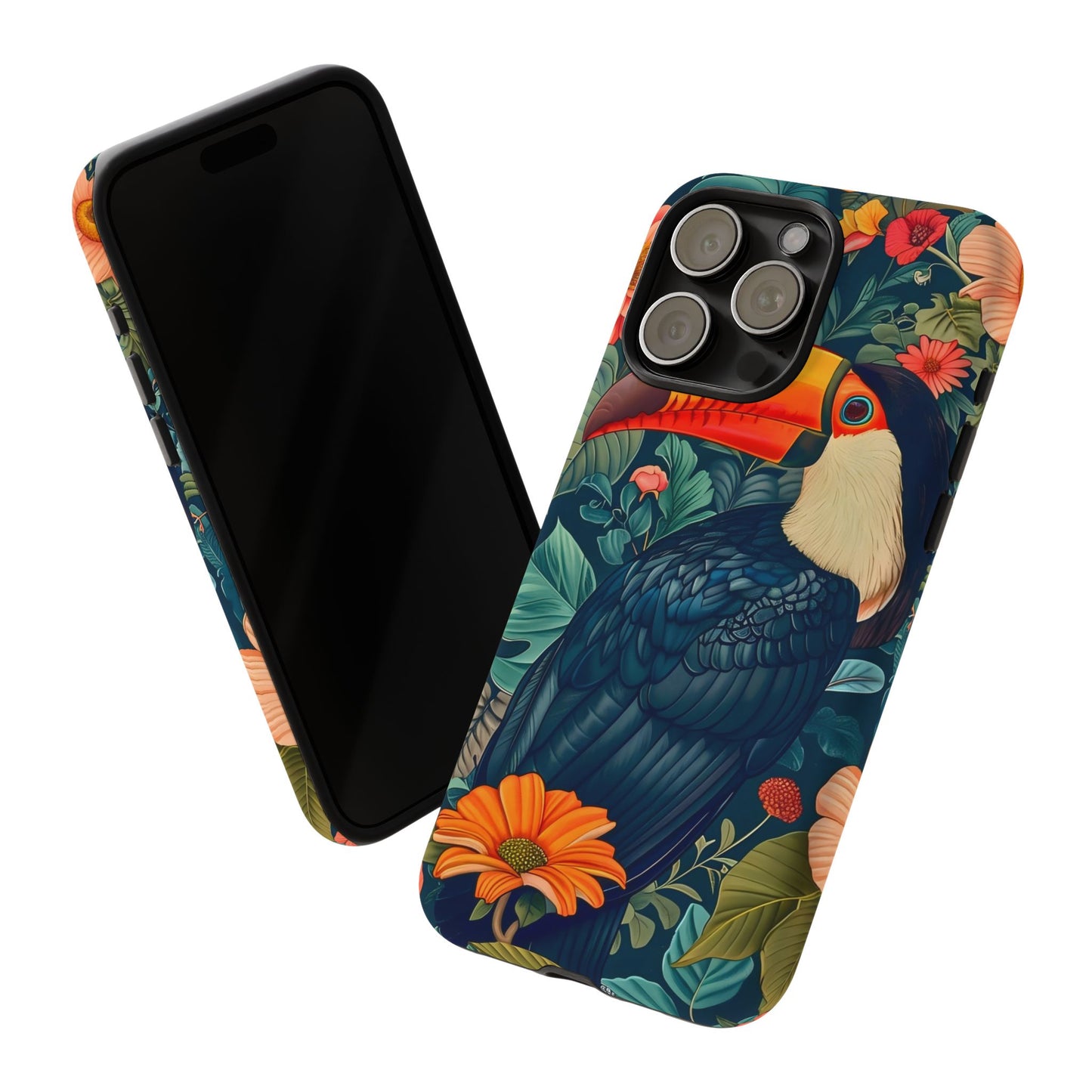 Tropical Toucan Phone Case - Cute Animal Design, Nature Lover Gift, Floral Pattern, Bird Lover Accessory, Summer Vibes