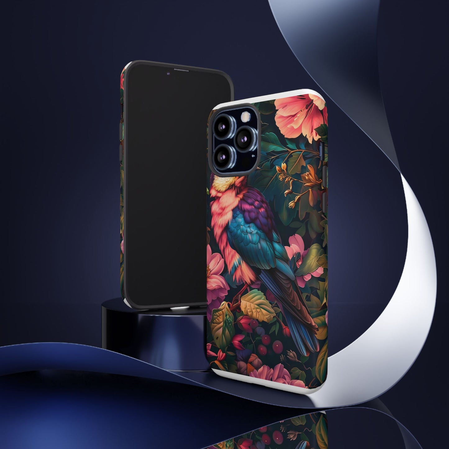 Tough Cases: Vibrant Tropical Bird Phone Case, Floral Smartphone Cover, Nature Lover Gift, Boho Phone Accessory, Cute Bird Case