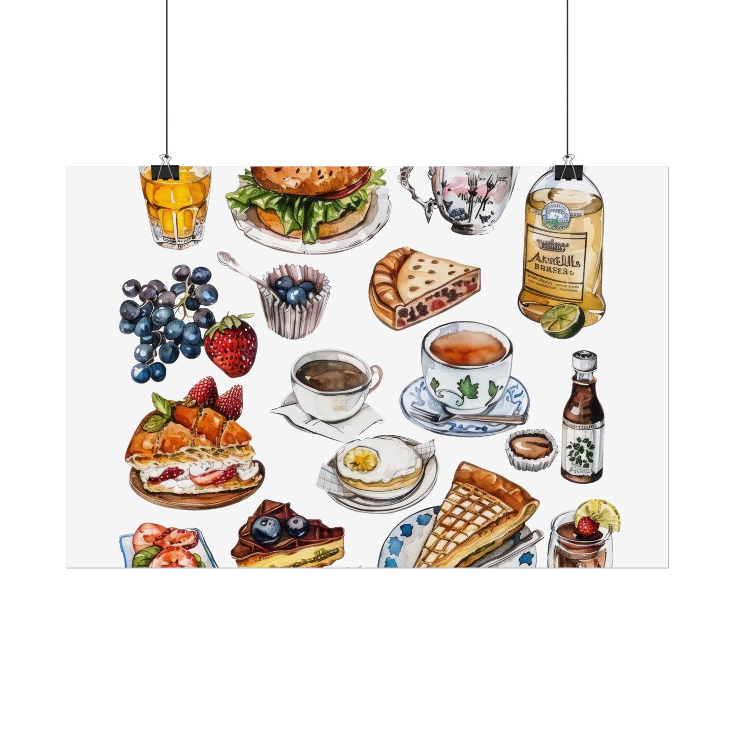 Foodie Wall Art Print, Kitchen Decor, Gourmet Food Poster, Culinary Art for Food Lovers, Cafe Aesthetic Home Decor