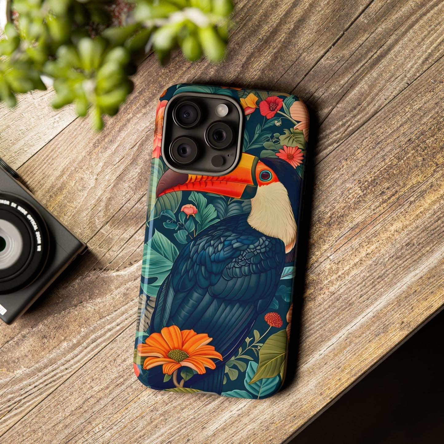 Tropical Toucan Phone Case - Cute Animal Design, Nature Lover Gift, Floral Pattern, Bird Lover Accessory, Summer Vibes