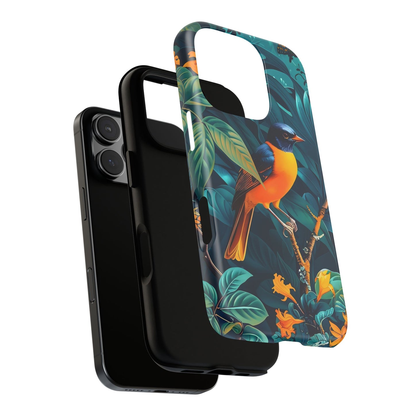 Tough Cases: Vibrant Bird Phone Case, Nature Lover Gift, Eco-Friendly Cover, Floral Design, Spring Decor