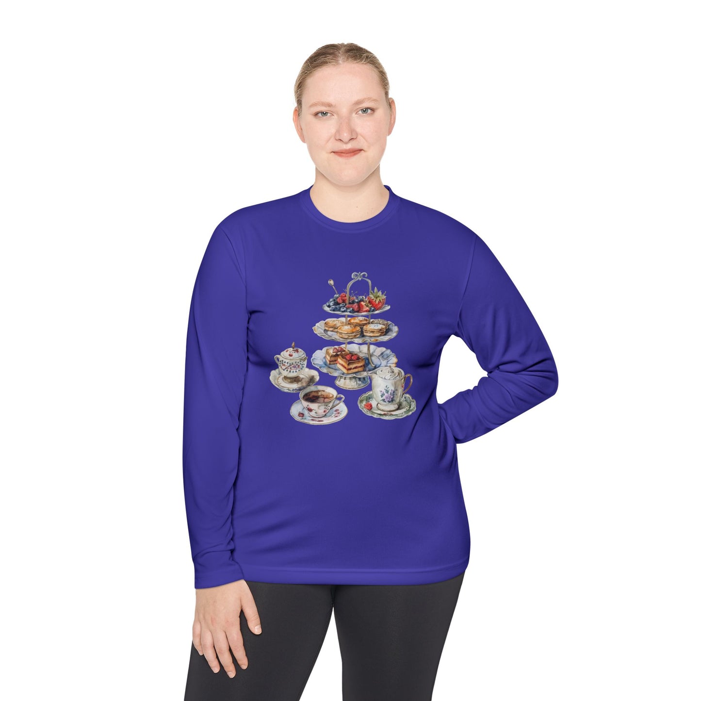 Unisex Lightweight Long Sleeve Tee - Savor the Majesty - Iconic British Royal Foods