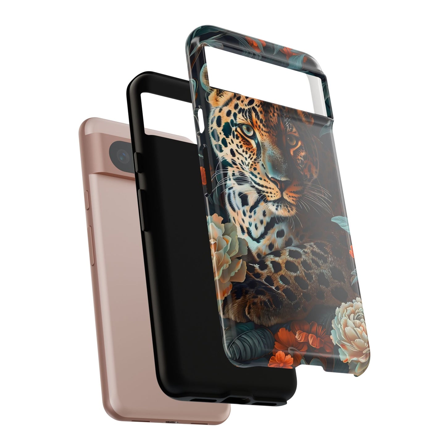 Wildlife Phone Case with Leopard Design | Tough Cases, Animal Prints, Floral Phone Cover, Gift for Nature Lovers, Unique Phone Accessories