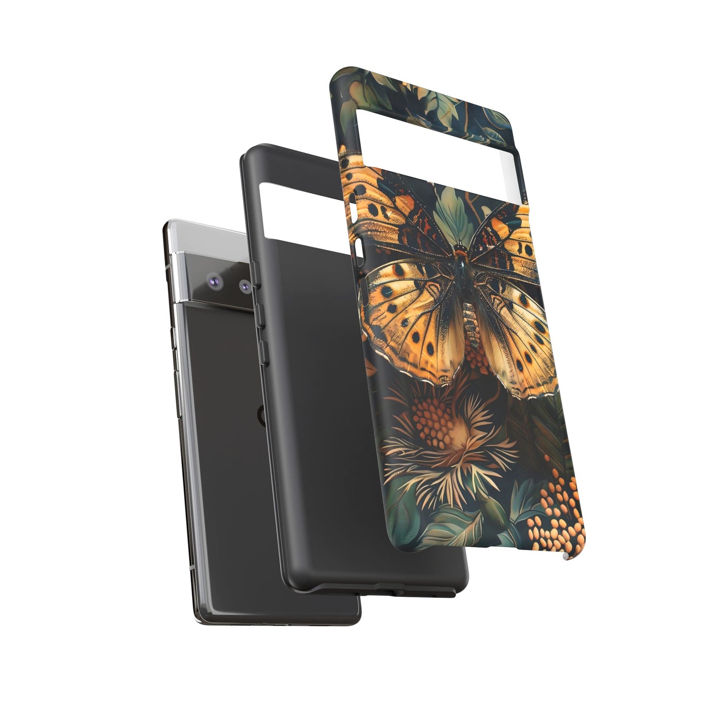 Butterfly Floral Phone Case, Tough Cases, Protective Cover, Unique Gift, Nature Lover, Art Print, Spring Decor