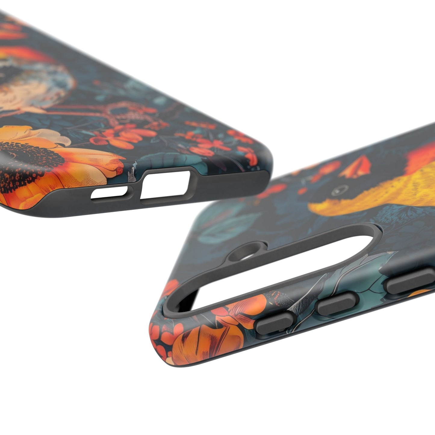 Colorful Bird Phone Case, Floral Phone Cover, Tough Phone Protector, Nature Lover Gift, Botanical Case, Unique Mobile Accessory