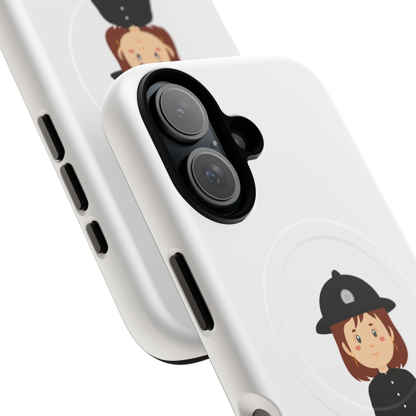 Cute Police Officer Phone Case, Tough Magnetic Case for Kids, Unique Gift for Law Enforcement Fans, Durable Mobile Cover