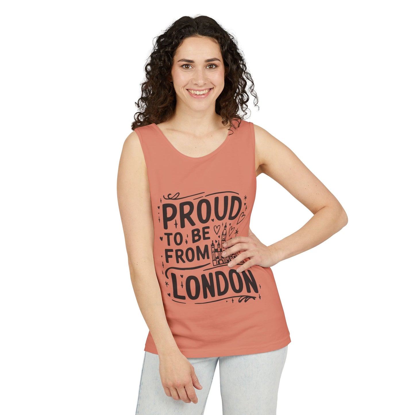 Unisex Garment-Dyed Tank Top - Proud to be from London
